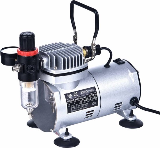 Hofftech Airbrush Compressor Mini - Olievrij en Geluidsarm