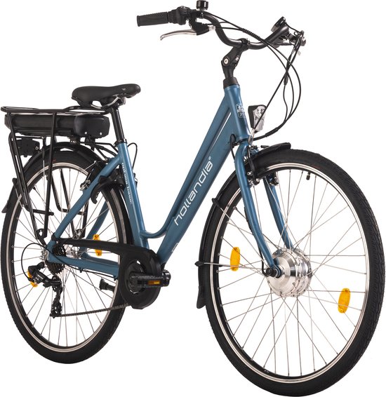 Hollandia Fiets (elektrisch) Dames e-city fiets 28'' Optima Basic Blauw 7 versnellingen - 46 cm van Hollandia