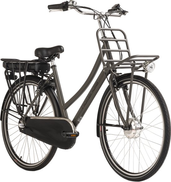 Hollandia Fiets (elektrisch) E-stadsfiets dames Hollandia Carry on 28'' e-bike 3 versnellingen grijs - van Hollandia