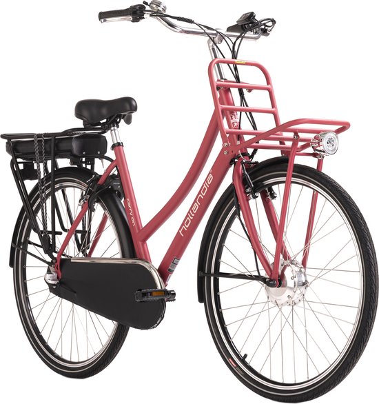 Hollandia Fiets (elektrisch) E-stadsfiets dames Hollandia Carry on 28'' e-bike 3 versnellingen rood - van Hollandia