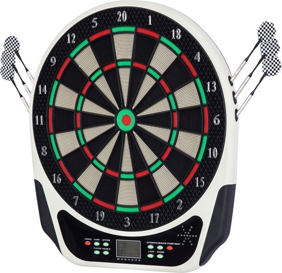 HOMCOM Dartbord elektronisch dartbord dart dartspel 6 darts 8 spelers 5550-4363 van HOMCOM