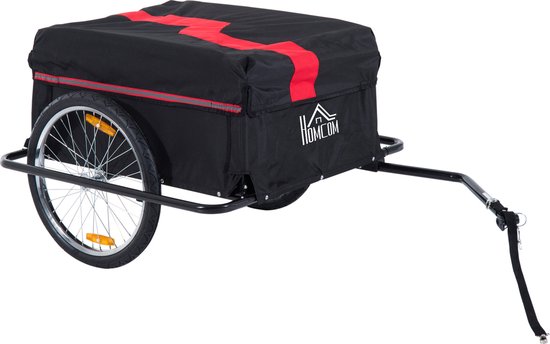 HOMCOM Transportaanhanger fietsaanhanger vrachtaanhanger fiets aanhanger zwart 5664-0005R van HOMCOM