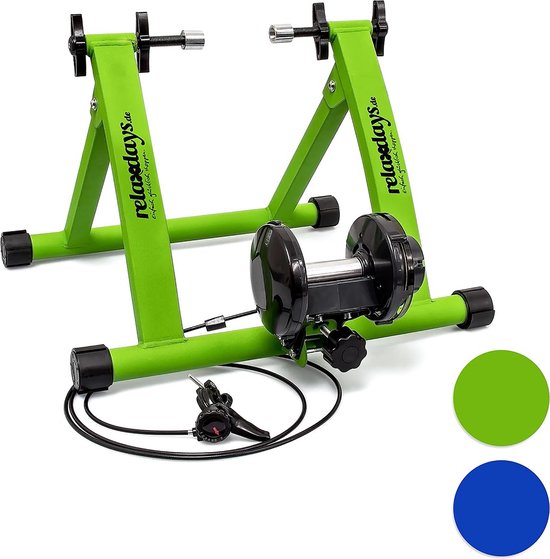 hometrainer fiets - 6 versnellingen - voor 26-28 inch - max. 120 kg - groen