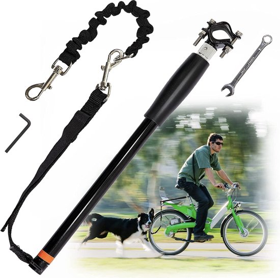 Hondenfiets oefenlijn handen vrij fiets hondenriem fiets riem riem voor honden robuust en weerbestendig, fietsbeugel hond, Hondenlijn voor fiets van Trixie