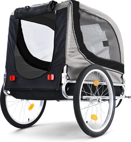 Hondenfietskar Fietskar Hond Mand Hondenkar Opvouwbaar Grijs/Zwart Tot 40 KG van PawHut