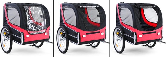Hondenfietskar Fietskar Hond Mand Hondenkar Opvouwbaar Rood/Zwart Tot 40 KG van PawHut