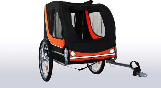 Hondenfietskar - opvouwbaar - voor dieren tot 40 kg - oranje, zwart