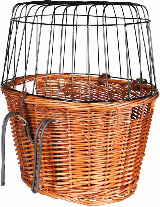 Hondenfietsmand vooraan Trixie 2806 44 × 48 × 33 cm naturel met kussen - Fietsmand voor hond - Fietsmand voor kleine hond van Trixie