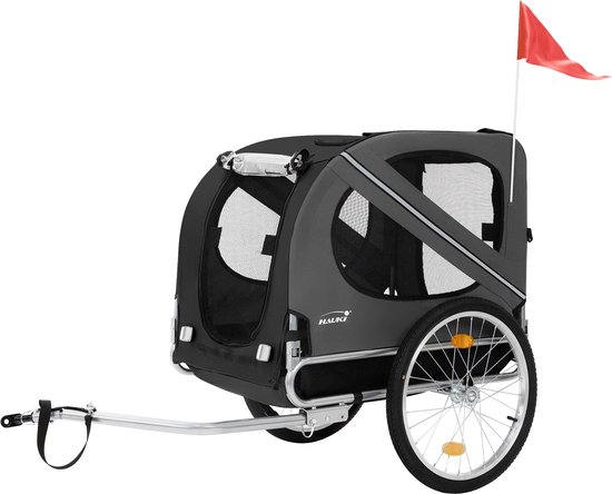 Hondenkar Fietskar Honden tot 40 kg Zwart/grijs Hauki