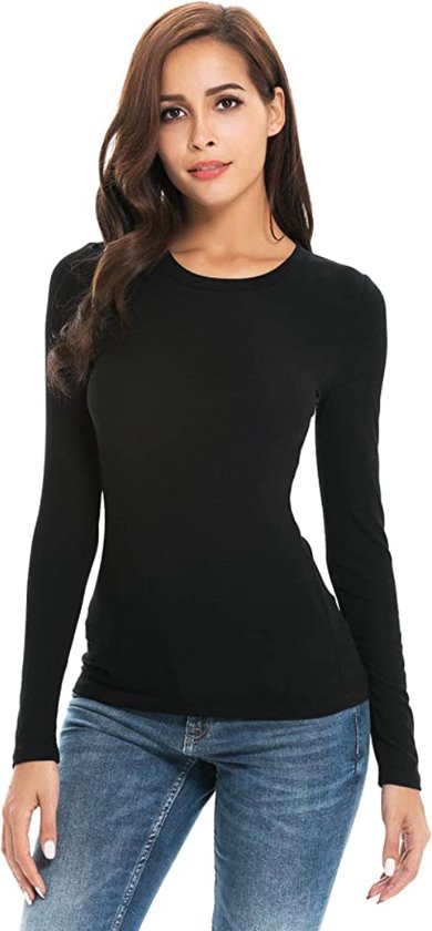 Hoogkwalitatieve Dames Thermo / Fleece / Warmte Shirt | Zwart - XL/XXL van Merkloos