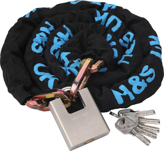 Hoogwaardig kettingslot anti-diefstal 10 mm x 1,2 m ketting en slot met 5 sleutels voor fiets, motor, ebike, scooter, scooter, Vespa, bromfiets of bromfiets van Luvodi