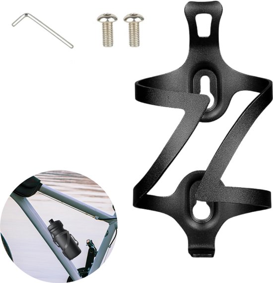 Hoogwaardige aluminium bidonhouder voor fietsen - Duurzame bidonhouder voor fietsen - racefietsen en mountainbikes - Bidonhouder voor fiets - Snelle montage en demontage - Fietsaccessoires - Buitenfietsuitrusting - zwart - 1 stuk