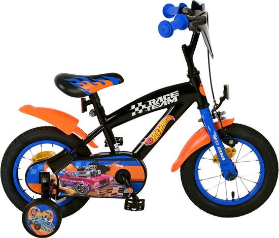 Hot Wheels Kinderfiets - Jongens - 12 inch - Zwart Oranje Blauw van Hot Wheels