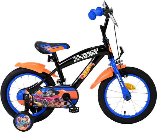 Hot Wheels Kinderfiets - Jongens - 14 inch - Zwart Oranje Blauw van Hot Wheels