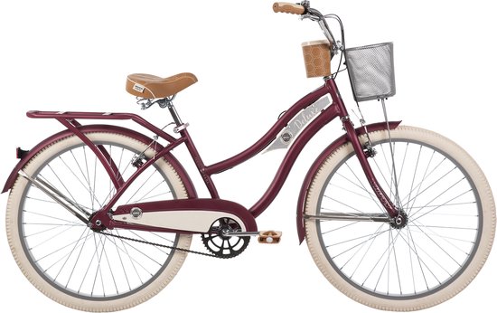 Huffy Deluxe 26 inch Cruiser fiets - Donkerrood van Huffy