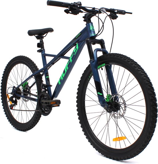 Huffy Korros 26 Inch Heren Mountainbike Blauw Hardtail Voorvering + Shimano 21 versnellingen