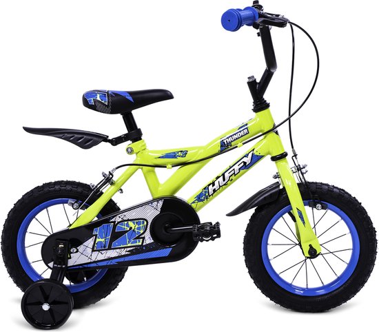 Huffy Pro Thunder 12 Inch Jongenfiets Geel BMX 3-5 jaar Kinderfiets Voor jongens en meisjes van Huffy