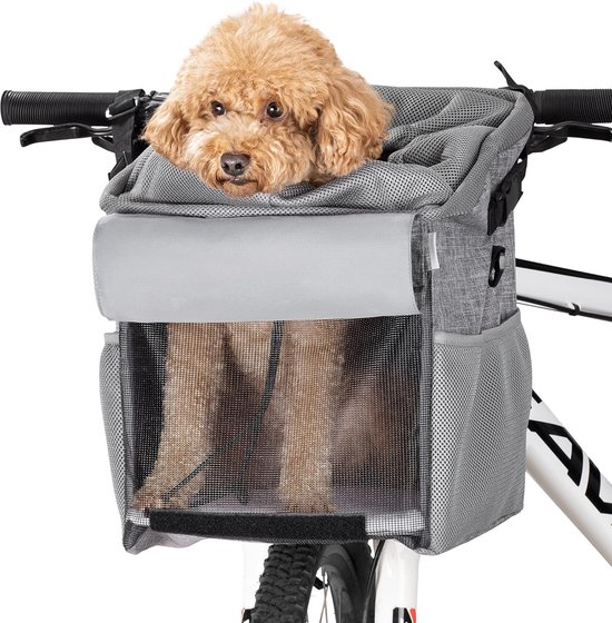 Huisdierendrager voor Fiets - Mand voor Honden of Katten - Tas met Schouderriem voor Fietsen Wandelen Reizen van PawHut