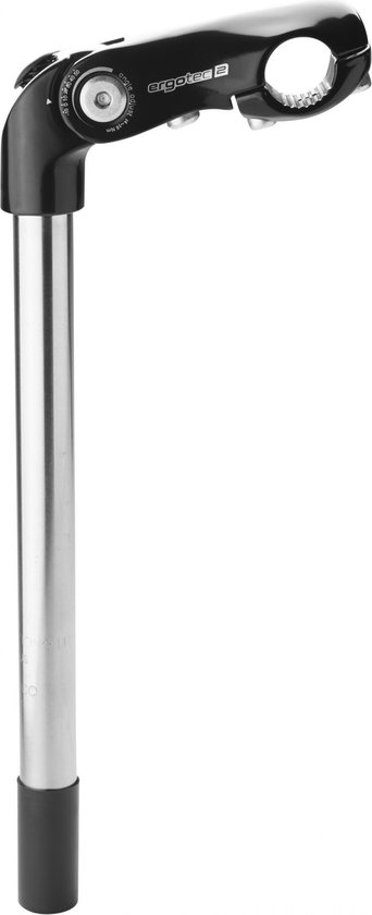 Humpert Kobra Vario Tube Stem Shaft 22,2x300mm Handlebar Ø25,4mm, zilver/zwart Lengte 90mm van Humpert