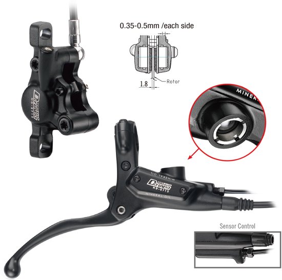 Hydraulische schijfremset Tektro HD-M745 Orion rechts met 1800 mm leiding - zwart van Tektro