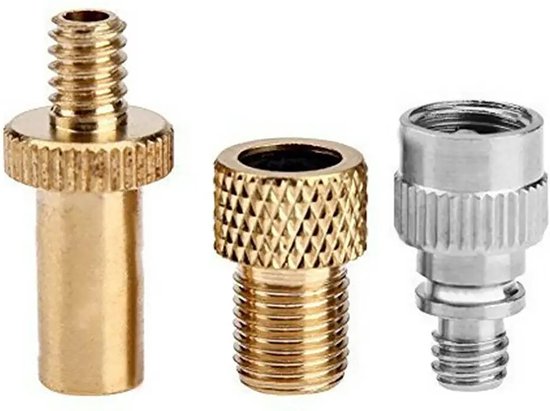 Ibley Set van 3 verloopnippels voor fietsventiel - Autoventiel - Geschikt voor frans en auto ventiel van Ibley