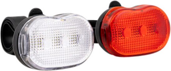 Igoods Fietslampen - Fietsverlichting Voor en Achter - Fietslampenset - LED Verlichting - 5 LED Lampjes - Rood en Wit