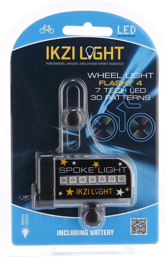 Ikzi Light Spoke Light 14 RGB LED - fietsverlichting - 30 patronen - voor fietswiel