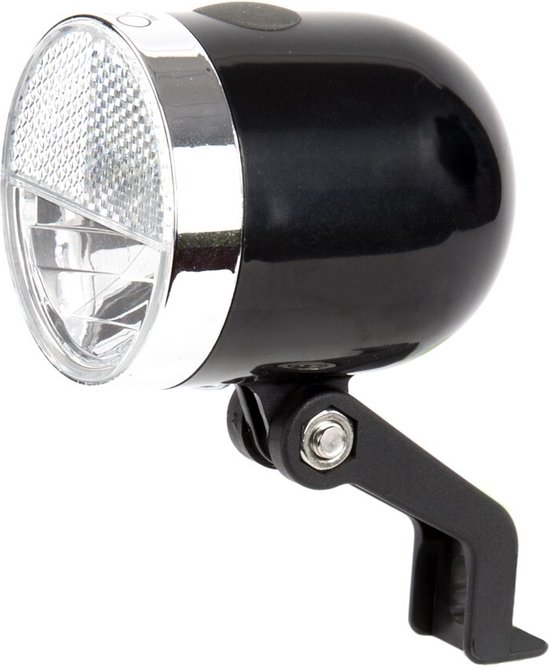 Ikzi NERO - Fietskoplamp - Retro - 10 Lux - Batterij - Zwart