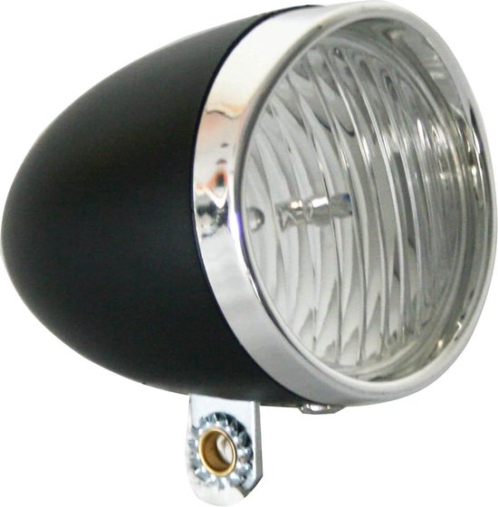 Ikzilight Retro koplamp - 3x LED - Zwart - Batterij - Zichtbaar tot 800 meter