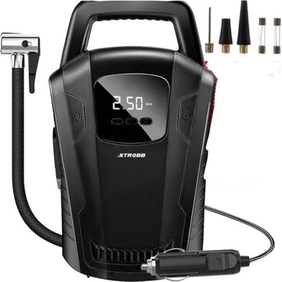 Ilso digitale auto luchtcompressor - bandenpomp - manometer - zaklamp - auto - fiets - scooter - ballen - 12V