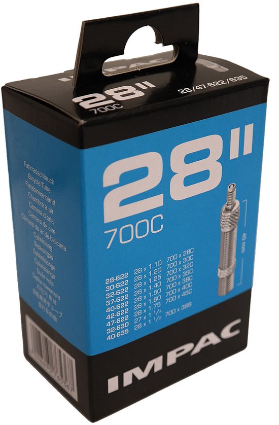 Impac Binnenband 28 inch - Dunlop ventiel - ETRTO 37-622 - Duurzaam rubber - 40 mm ventiellengte van Impac