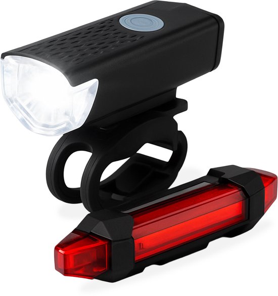 Innovaland - Fietslampjes led set wit en rood V2 - Oplaadbaar - Micro USB - Fietslampje - Voorlicht en Achterlicht Fiets LED - Voorlamp Fiets - Fietslampjes - Fietslamp - Fietsverlichting - Oplaadbare Fietsverlichting - Fietslichten voor en achter van Innovaland