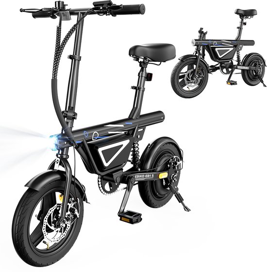 iScooter EB1S E-Bike - 14 inch - 30km actieradius - 250W motor - zwart
