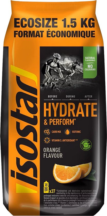 Isostar Energiedranken - Hydrate&Perform - Ecopack - Sinaasappel - 1,5 kg van Merkloos