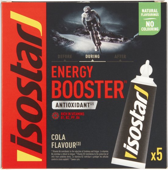 Isostar Energy Booster - Koolhydraatrijke energiegel - Cola - 5 x 20 gr
