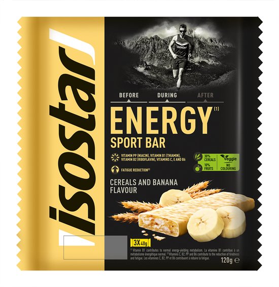 Isostar High Energy Banaan - 3 stuks Sportreep - 1 verpakking van Merkloos