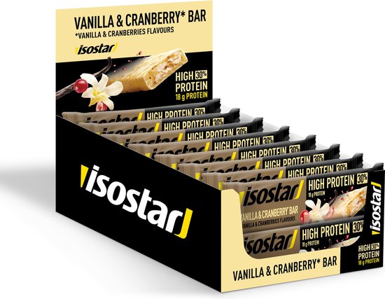 Isostar - High Protein 30 Reep - Vanilla Cranberry - 16 x 56 gr