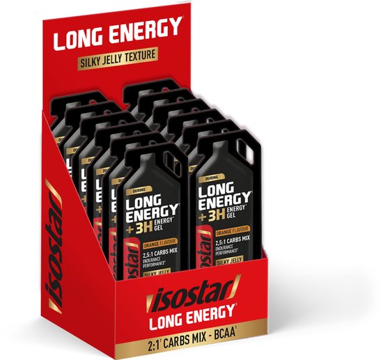 Isostar Long Energy 3H+ - Gel - Orange - 12 x 40 gr van Merkloos