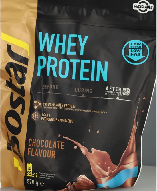 Isostar | Whey Protein | Chocolade | 19 shakes | 570 gram | Eiwitpoeder voor krachtsport van Merkloos