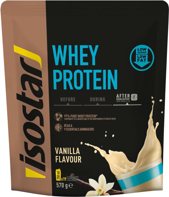 Isostar Whey Protein - Eiwitpoeder voor krachtsport - Vanille - 570 gr