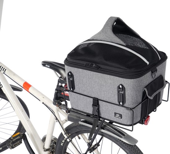 Jake and Jacky Hondenfietsmand - Fietsmand Hond Achterop - Hondenmand Fiets - Autostoel Hond - Kleine Hond max 8 kg - 35x30x31 cm van Merkloos