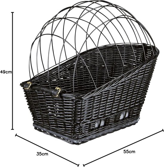 JCP® Fietsmand Hond - Tot 8 kg - Hondenmand Fiets - Fietsmand Hond Voorop - Zwart - 55cm x 35cm x 55cm