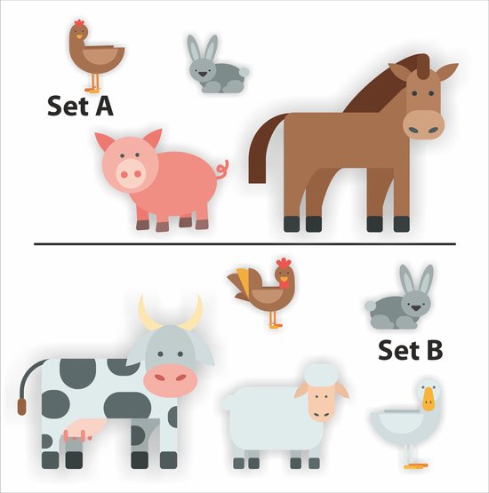 JERMA Allerhandestickers, Bakfiets accessoires, bakfietsstickers boerderij dieren van JERMA