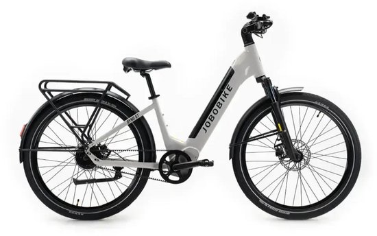 JOBOBIKE Dyno GT Elektrische Fiets- E-bike - Lage Instap - 27.5 Inch - 250W Motor - 90 km Actieradius - Carbon Riemaandrijving - Hydraulische Schijfremmen - Grijs van Jobobike