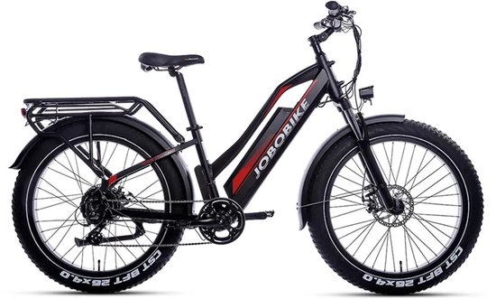 JOBOBIKE Robin ST - Elektrische Fatbike - Zwart/Rood