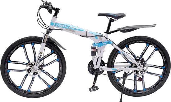 Jongensfiets 20 Inch – Kinderfiets - 21 Versnellingen – Inclusief Bidonhouder en Standaard – Blauw/Wit van Popal