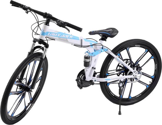 Jongensfiets 20 Inch – Kinderfiets - Inclusief Bidonhouder en Standaard – 21 Versnellingen - Blauw/Wit van Hiland