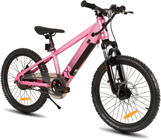 JOYSTAR 20 Inch Elektrische Kinder Mountainbike - 250W E-Bike voor Kinderen (7+ Jaar) - 25 km Actieradius - Met Verwijderbare Accu & Schijfremmen – Spaakwiel - Roze