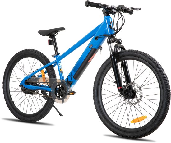 JOYSTAR 24 Inch Elektrische Kinder Mountainbike - 250W E-Bike voor Kinderen (7+ Jaar) - 25 km Actieradius - Met Verwijderbare Accu & Schijfremmen – Spaakwiel - Blauw