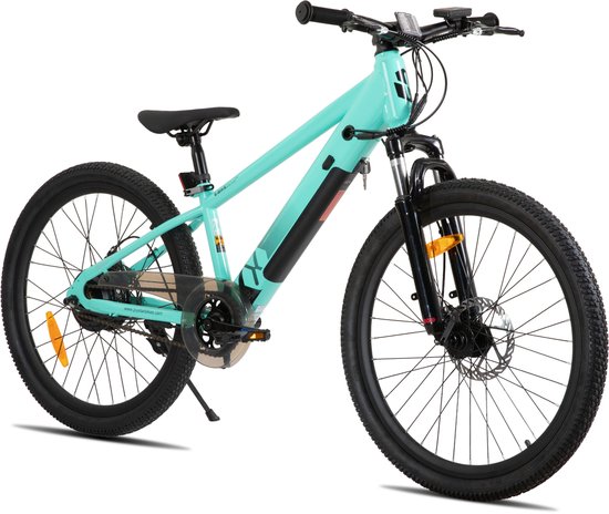 JOYSTAR 24 Inch Elektrische Kinder Mountainbike - 250W E-Bike voor Kinderen (7+ Jaar) - 25 km Actieradius - Met Verwijderbare Accu & Schijfremmen – Spaakwiel - Groente